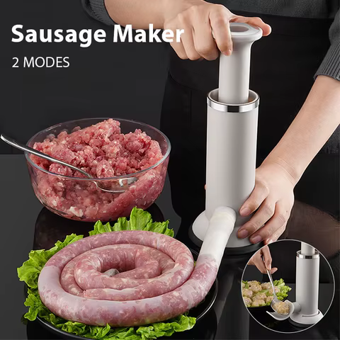 Large Manual Sausage Maker Meatball Maker Stufer Sausage Stuffer Homemade Dual Use Filler Tool Meat Ball Mold Machine for Kitche 10 best sales meatball maker - №7