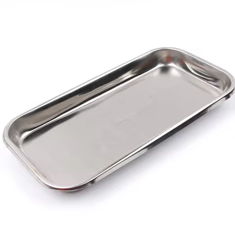 1PC Stainless Steel Cosmetic Storage Tray Tattoo Equipment Tray Doctor Surgery Dental Tray Fake Nail Tray Tool 10 best sales surgical tray - №8