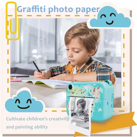 Digital Kids Instant Printing Camera Suitable for Photography Photos Children's Mini Thermal Printer Holiday Gift 6 best sales fake instax mini - №1