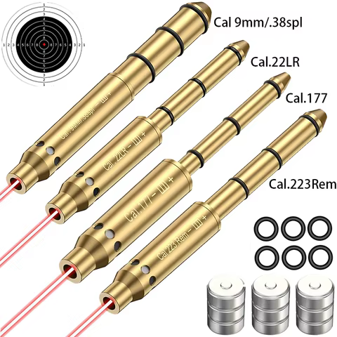 Laser Boresighter .22LR .177 .223Rem 9mm/.38spl Cal Laser Bore Sight End Barrel for Pistol Rifle Airsoft Cartridge Collimator 8 best sales airsoft gun laser sight - №3