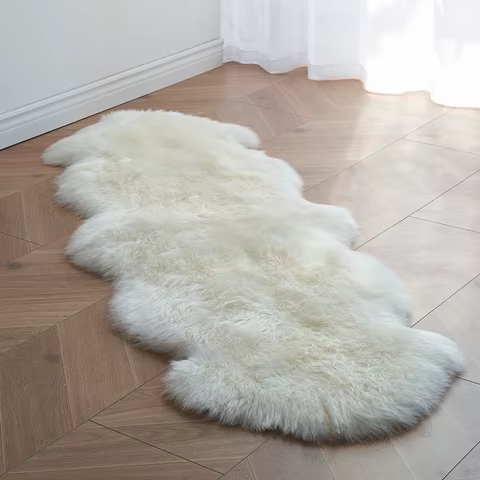 FORSWAN Soft White Faux Fur Area Rugs Kids Living Room Bedroom Shaggy Floor Chair Mat Home Decor Sheepskin Plush Bedside Carpet 10 best sales throw rug - №10