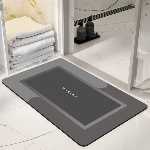 1pc 40*60cm Super Absorbent Floor Mat For Bathroom Non Slip, Fast Drying Soft, Carpet Shower Tub Outdoor Doormat 8 best sales anti slip shower mat - №8
