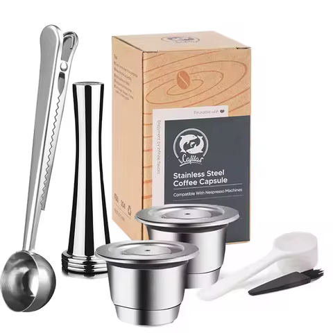 Reusable Nespresso Coffee Capsules Cup Stainless steel Refillable Coffee Capsule Refilling Filter Coffeeware 10 best sales illy - №3