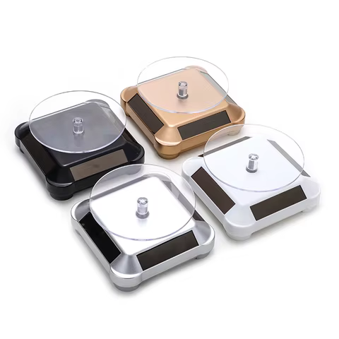 Solar Showcase 360 Automatic Rotating Turntable Jewelry Organizer Jade Ware Necklace Bracelet Watch Phone Display Stand 10 best sales jewellery display stands - №9