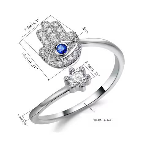 10 best sales blue eye ring - №8