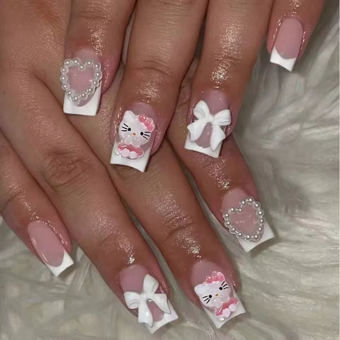 8 best sales hello kitty fake nails - №4