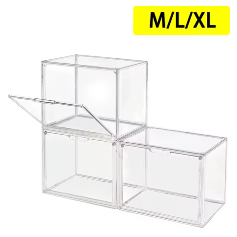 New Large Capacity Storage Box Organizer for Figures Acrylic Box Clear Blind Box Showcase Makeup Organizer for Bag 6 best sales small acrylic boxes - №2
