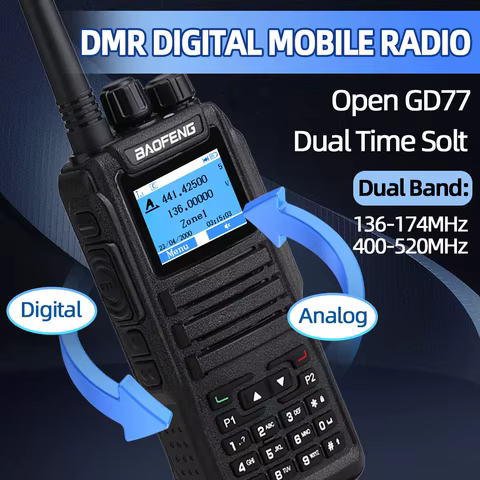 Baofeng DMR DM-1701 Digital Radio Walkie Talkie Dual Mode Analog Open GD77 Dual Time Slot Tier 1+2 Ham Two Way Radio 10 best sales 1701 baofeng - №10