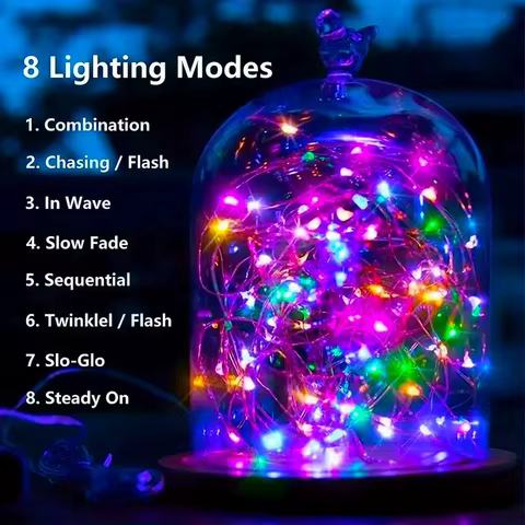 Fairy Lights Solar Garden Lights String Lights with 8 Modes Waterproof Wire Lights for Patio Yard Trees Christmas Party 8 best sales large outdoor christmas decorations - №1