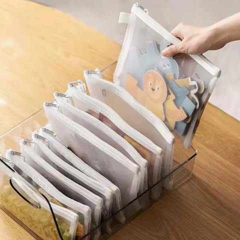 3pcs Mesh Zipper Pouch A4A5A6 Student Waterproof Zip File Bag Makeup Bag School Office Supplies Miscellaneous Storage Organizer 8 best sales laptop charger pouch - №4