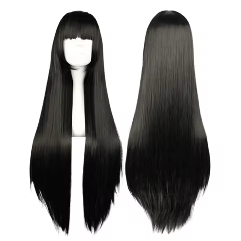 Anime Cosplay Wig Long Straight Flat Bang Synthetic Wig Anime Black Hair Wigs 8 best sales tyrion lannister - №7