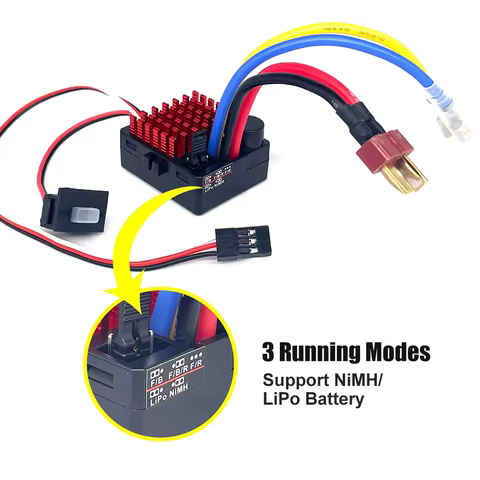 9IMOD 1060 RTR 60A ESC Brushed Electronic Speed Controller 2-3S LiPo Waterproof BEC 6V3A for 1/10 Axial SCX10 TRX4 TRX6 D90 HPI 8 best sales wl toys 12428 - №7