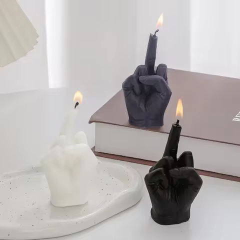 Creative Candles Middle Finger Shaped Gesture Scented Candles Niche Funny Quirky Gifts Home Decoration Ornaments Birthday Gifts 10 best sales birthday fireworks - №9