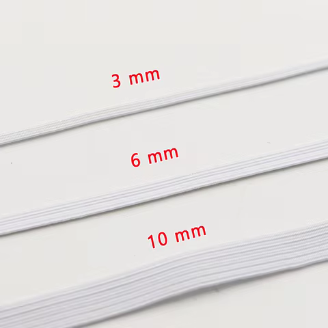 3/4/5/6/8/10MM White/black Flat Elastic Bands Elastic rubber band wedding Garment elastic tape for DIY sewing Stretch Rope acces 10 best sales rubber for clothes - №8