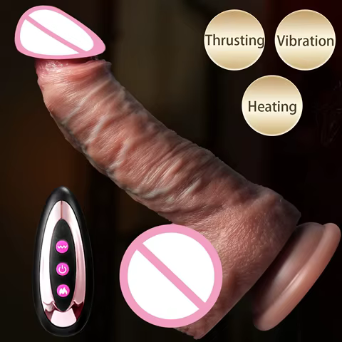 Realistic Dildo Telescopic Vibrator Masturbation Anal plug for Women Thrusting Dick Penis Adult Heating Remote Control Sex toys 8 best sales thrusting penis - №5