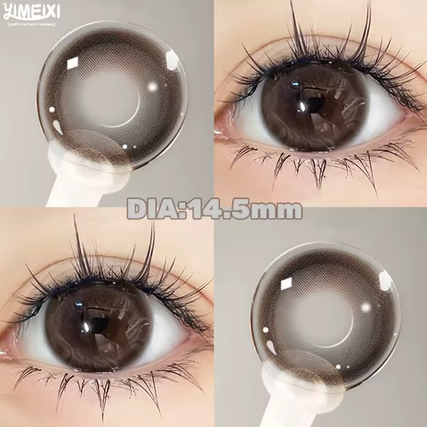 YIMEIXI 1 Pair Brown Eye Lenses Korean Natural Lenses Color Contact Lenses Eyes with Degree Gray Beautiful Pupil Fast Shipping 10 best sales natural contact lenses - №7
