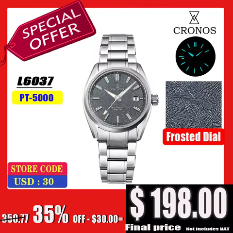 Cronos New 39mm Texture Luxury Men Business Dress Watches SW200 Automatic Mechanical Waterproof 100m L6037M 8 best sales concorde adult - №6