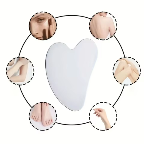 Gua Sha Board Heart Shape Stainless Steel Muscle Massage Tissue Therapy Scraping Plate Promote Blood Circulation Body Relaxation 6 best sales lymph - №1
