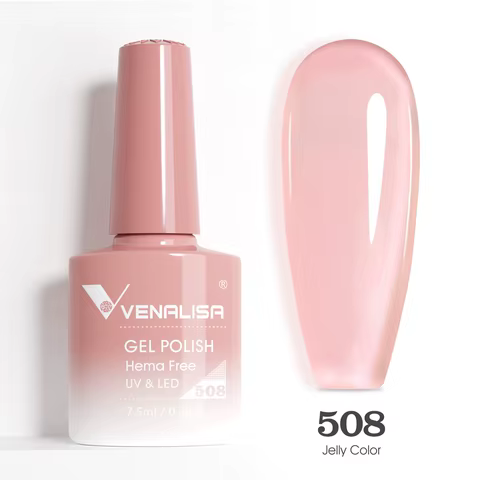 VIP5 Venalisa Nail Gel Polish Jelly Color HEMA FREE Nude Pink Semi Permanent Soak Off UVLED Gel Nail Polish Sparkle Gel Varnish 12 best sales vanelisa gel polish - №7