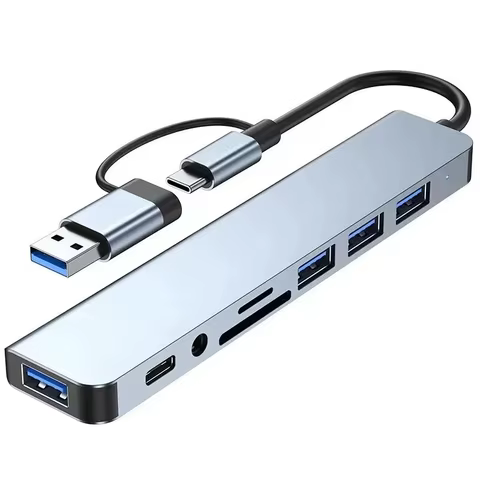 8 In 2 USB HUB With Splitter Card Reader, USB C Port, USB 3.0 / 2.0, SD/TF Splitter Card Reader, Docking Station 10 best sales asus zenfone 8 - №3