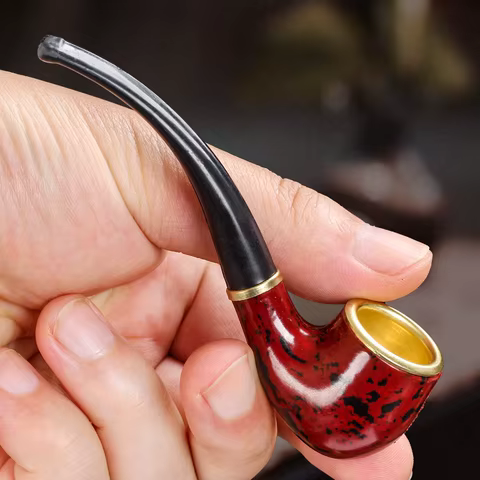 Detachable Wholesale Resin Wood Leopard Print Portable Washable Smoke Tobacco Smoking Pipes Accessories 10 best sales wood pipe - №3