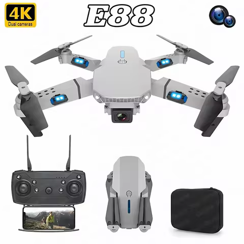 New E88 Pro WIFI FPV Drone Wide Angle HD 4K 1080P Camera Height Hold RC Foldable Quadcopter Dron Helicopter Toys Gift 10 best sales fpv drone freestyle - №2