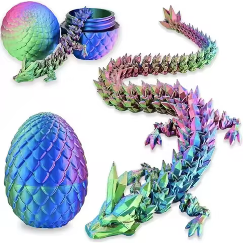 1/2PCS 3D Printed Dragon Egg with Dragon Full Articulated Dragon Modle Movable Rotatable Articulated Desktop Ornament Kid Toy 8 best sales godzilla mug - №4