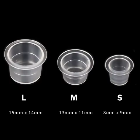 100pc S/M/L Plastic Disposable Microblading Tattoo Ink Cups Permanent Makeup Pigment Clear Holder Container Cap Tattoo Accessory 12 best sales tattoo tools - №11