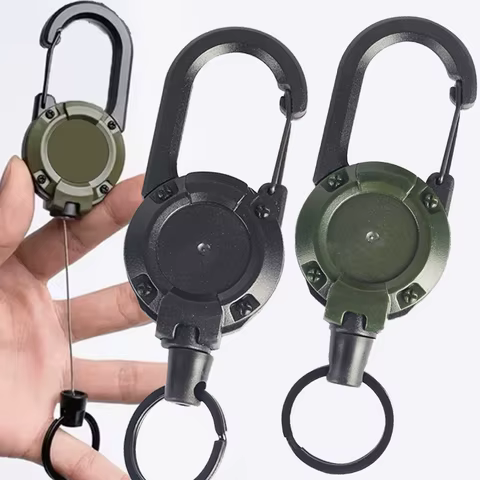 1-20PCS Outdoor Retractable Key Chain Mountaineering Buckle Key Chain Anti-loss Anti-theft High Rebound Metal Easy To Pull 6 best sales retractable keychain - №6