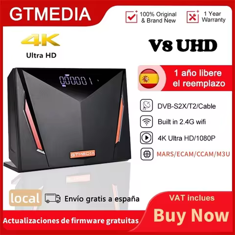 GTMEDIA V8 UHD 4K Ultra HD Satellite Receiver DVB-S/S2/S2X+T/T2+ISDB-T+Cable,Support MARS/ECAM/CCAM/M3U TV BOX With CA Card Slot 8 best sales android tv isdb t - №4