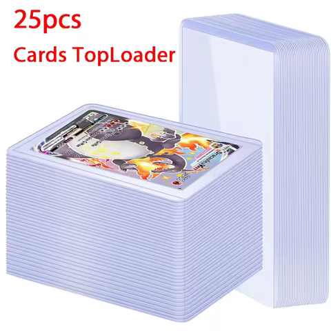 25pcs Card Sleeves Holder Game Cards TopLoaders PVC Hard Plastic Toy Top Loaders For Protectors Trading Storage Gift 3 x 4inches 8 best sales yugioh token - №2