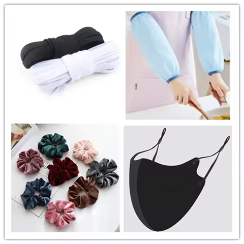 5m 10m 20m 40m 90m Elastic Elastic Band 6mm Color Sewing Household Rubber Band Elastic Band Garment Sewing Accessories 10 best sales rubber for clothes - №6