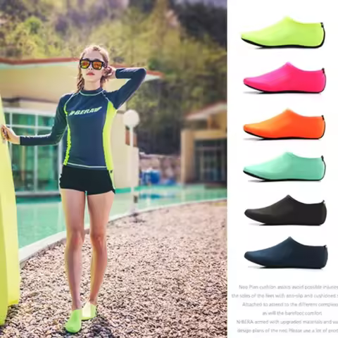 Outdoor Diving Socks With Anti Cut And Anti Slip Dottom, Quick Drying Beach Socks, Surfing And Snorkeling Socks Diving Shoes 6 best sales nirvana flag - №3