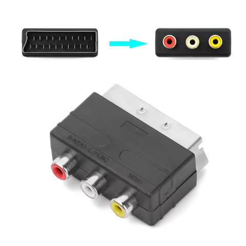 Scart Male Plug to 3RCA Phono Female AV TV Audio Video Adapter Input for PS4 for WII DVD VCR 8 best sales scart - №7