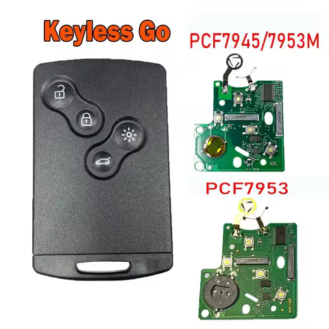 Smart Card Car Key 4 Buttons PCF7945/PCF7953 4A Chip 433Mhz for Renault Clio 4 Captur Passive Keyless Go Entry Remote HandsFree 12 best sales odst - №5
