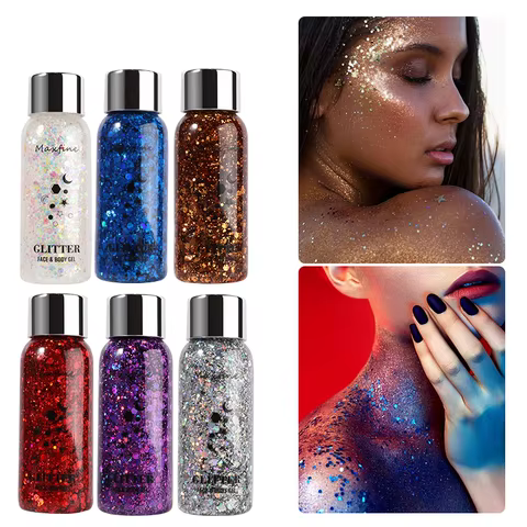 Body Face Glitter Gel Long Lasting Waterproof Eye Hair Eyeshadow Multifunctional Party Stage Deco Makeup Cosmetics 8 best sales glitter body - №2