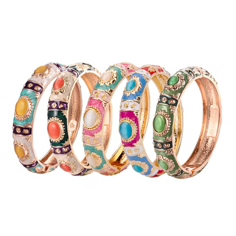 Enamel Bracelet For Women Bangle On Hand Hawaiian India Cloisonne African Jewelry Women's Hand Bracelets Bohemian Designer Gifts 12 best sales hawaiian bracelet - №1