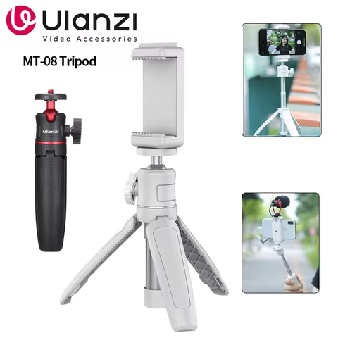 Ulanzi MT-08 Mini Tripod White Color Foldable Tripod Monopod Mount 1/4'' Tripod Universal for DSLR Android iPhone Smartphone 8 best sales dprk - №7