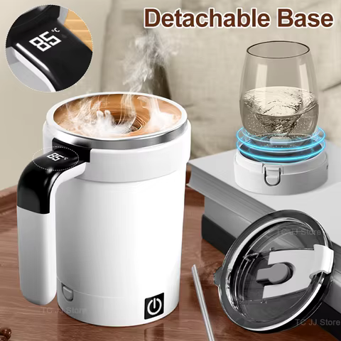 Automatic Stirring Cup Rechargeable Magnetic Mixer Electric Stirring Mugs Stainless Steel Coffee Mug Rotating Magnetic Tumbler 8 best sales cup mixer - №5