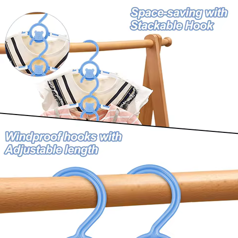 Non-slip Baby Clothes Hanger Adjustable Storage Hangers Plastic Multi-Functional Clothes Hanger, Clothing Store,Family 6 best sales hangers baby - №5