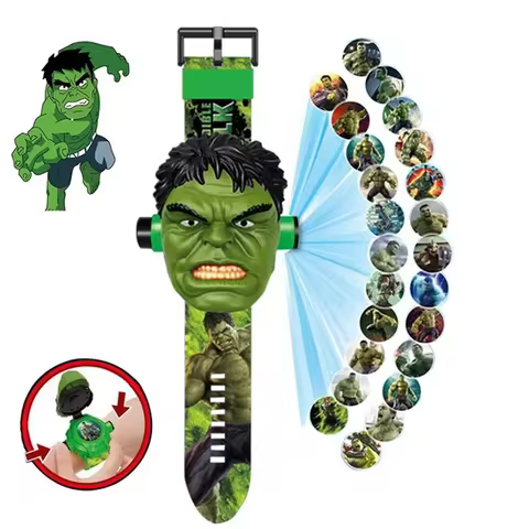 Animation Hero Children's Watch 3D Projection Stereo Cartoon Spider-Man Iron Man Hulk Digital Watch Gift for Children one piece 10 best sales spiderman kids watch - №9