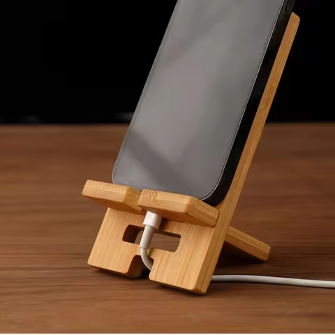 Wooden Desktop Phone Holder Lazy Phone Stand Smartphone Charging Stand Lazy Phone Bracket Mobilephone Support Tablet Stand 8 best sales wooden cellphone holder - №8