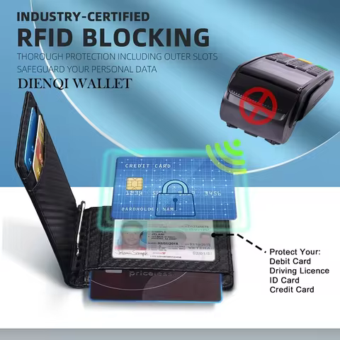 Synthetic Leather Slim Smart Wallet for Men Credit Card Holder Money Clip RFID Blocking Men Thin Bifold Wallet Walet Money Bag 6 best sales fake credit card - №1
