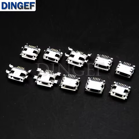 10 Types Each 5PCS Micro USB Female 4/5PIN DIP Type B SMT USB Connectors Jack Tail Sockect Plug Terminals For Diy repair MP3/4/5 10 best sales plug micro usb - №1