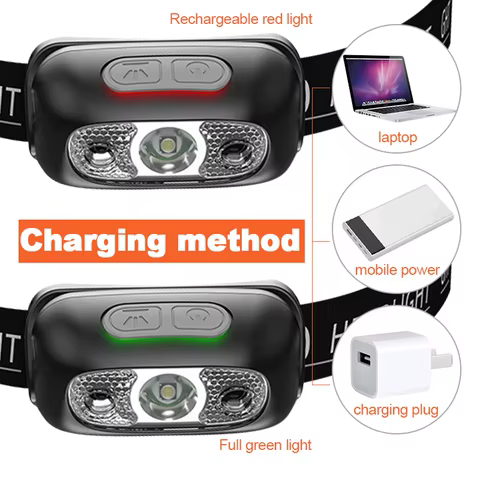 Strong Light Headlamp Mini Led Night Fishing Powerful Torch Head Lamp Outdoor Waterproof Camping Portable LED Sensor Headlamps 10 best sales msa helmet - №9