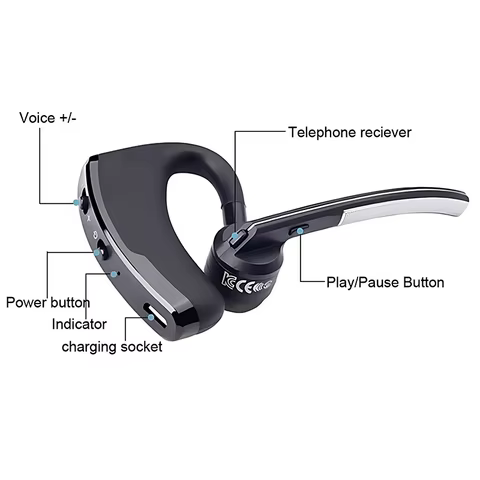 NEW V8 Bluetooth Earphone Wireless Stereo HD Headphones V9 Bluetooth Hands In Car Kit With Mic For iPhone Samsung Huawei Phone 10 best sales apple iphone handsfree - №7