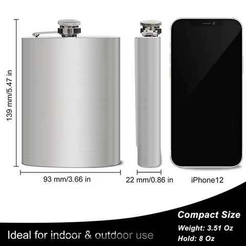 1-10 oz Hip Flask High Quality Wine Whisky Pot Bottle Hip Flasks Drinker Alcohol Bottle Portable Drinkware Stainless Steel 12 best sales alcohol pocket bottle - №11