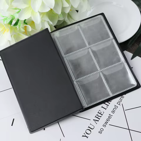 60 Pockets Artificial PU Leather Commemorative Coins Collection Album Book Collecting Money Organizer Storage Bags Storage Book 12 best sales album for banknotes - №8