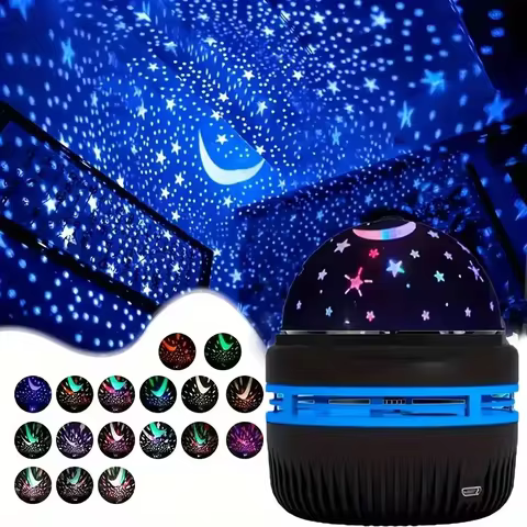 LED Starry Sky Night Lights USB Rechargeable Rotating Projector Lamp Magic Ball Moon Star Light For Home Room Atmosphere Decor 10 best sales flash magic - №4