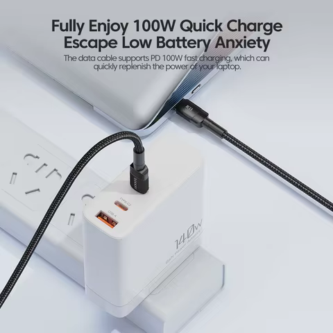 Toocki 100W Type C to USB C Cable PD 3.0 Quick Charge 4.0 Fast Charging Type C to Type C for iPhone 15 Macbook Samsung Xiaomi 8 best sales samsung cable - №3